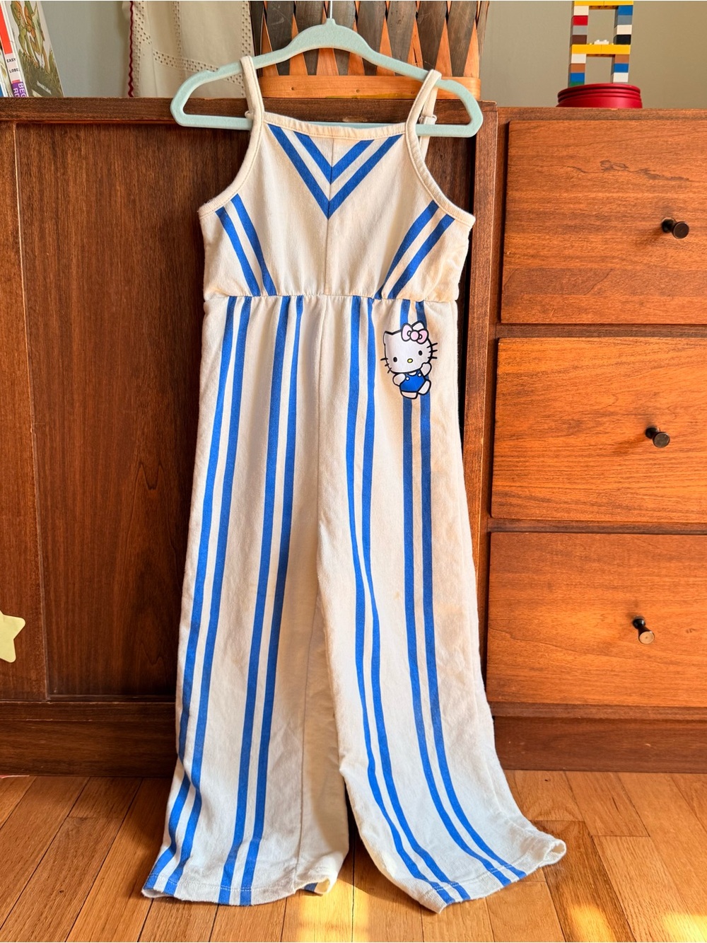 Hello Kitty Blue & White Striped Kids Jumpsuit